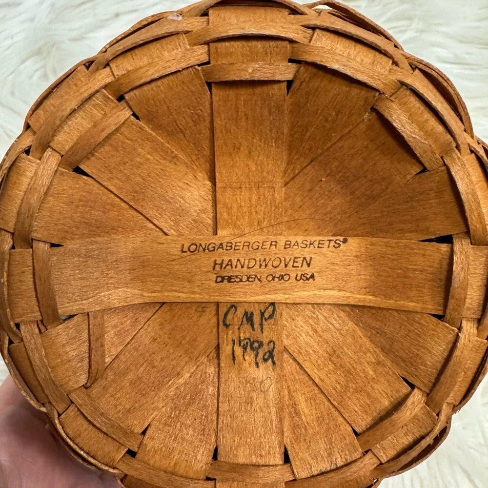 Longaberger 1992 Discovery Sailing Basket Round Brass Plate Sailing Ship USA